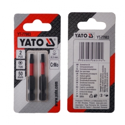 Насадка викруткова YATO TORX T20 х 50 мм. HEX 1/4", хром-молібден, 2 шт.