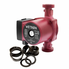 Насос циркуляційний 75W Hmax 4m Qmax 40l / min Ø1½ 180mm Бордоський горіх Ø1 WETRON (774212)