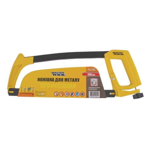 Ножівка по металу MASTERTOOL 300 мм алюмінієва рукоять кут нахилу полотна 45-90° flex полотно дерево/метал 14-2136