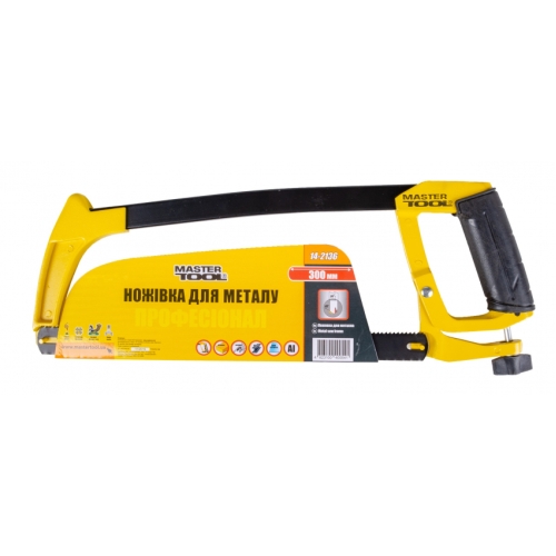 Ножівка по металу MASTERTOOL 300 мм алюмінієва рукоять кут нахилу полотна 45-90° flex полотно дерево/метал 14-2136