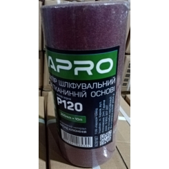 Папір шліфувальний P120 рулон 200мм*10м (тканинна основа) APRO