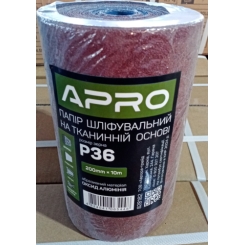 Папір шліфувальний P36 рулон 200мм*10м (тканинна основа) APRO