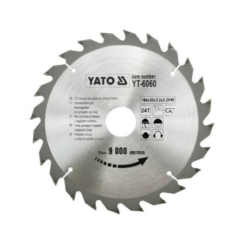 Пила дискова переможна YATO: 184х30х3,2х2,2мм I зубці 24 І RPM до 9000 1/хв [25/50]