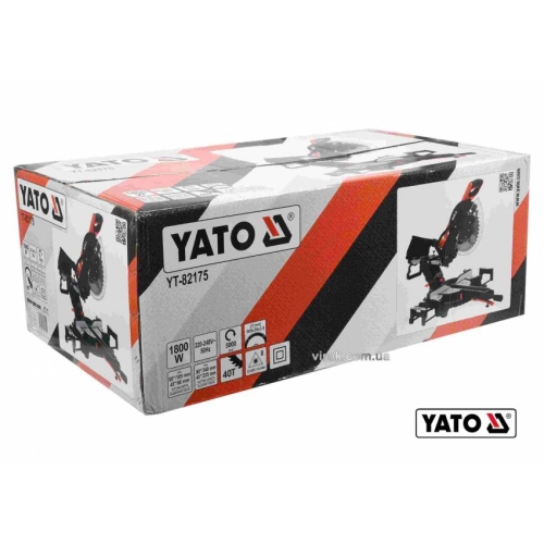 Пила торцьовальна з лазером і протяжкою YATO 1.8 кВт диск 305 x 30 мм