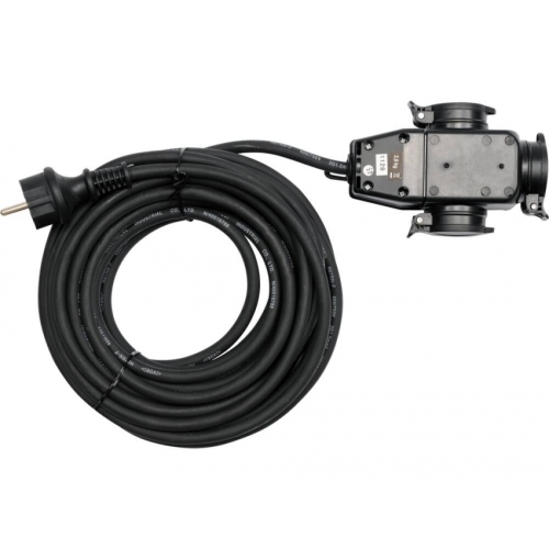 Подовжувач силовий YATO: l=10м, 16A, 3Gх1,5mm2, IP44 з трійником [4]