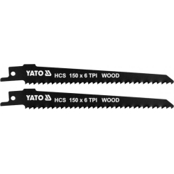 Полотна по дереву, до шаблевої пили YATO : l= 150 мм, h= 1 мм, 6 зубів/1", 2 шт.