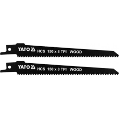 Полотна по дереву, до шаблевої пили YATO : l= 150 мм, h= 1 мм, 8 зубів/1", 2 шт.