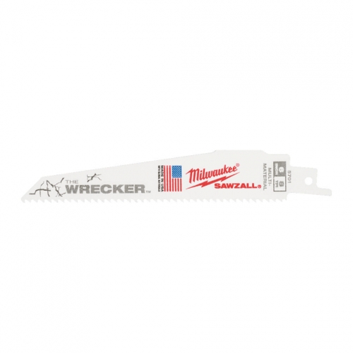 Полотно для шабельних пил WRECKER MILWAUKEE, 150х3,6/2,3мм, (5шт), (метал, деревина з цвяхами)