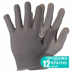 Рукавички трикотажні з точковим ПВХ покриттям р8 Мікроточка (сірі) КРАТНО 12 парам SIGMA (9442911)