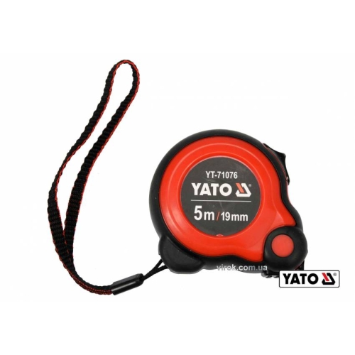 Рулетка YATO 5 м x 19 мм зі сталевою стрічкою і нейлоновим покриттям і подвійним блокуванням