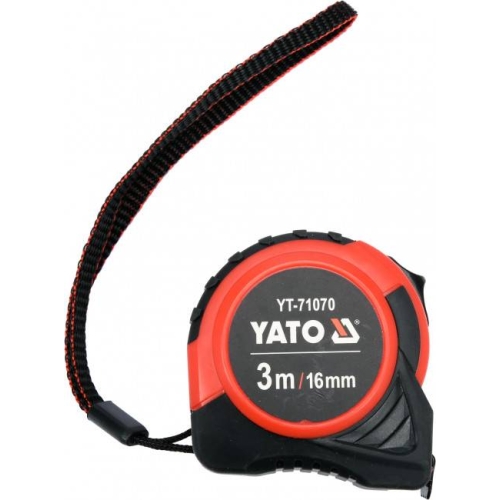Рулетка YATO : L= 3 м x 16 мм, з сталевою стрічкою, нейлоновим покриттям