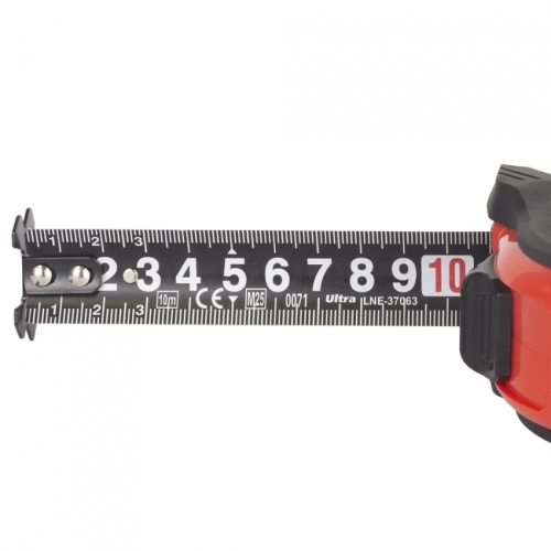 Рулетка магнітна обгумована Extra нейлонове покриття двостороннє полотно/зачіп 10м×25мм ULTRA (3822182)