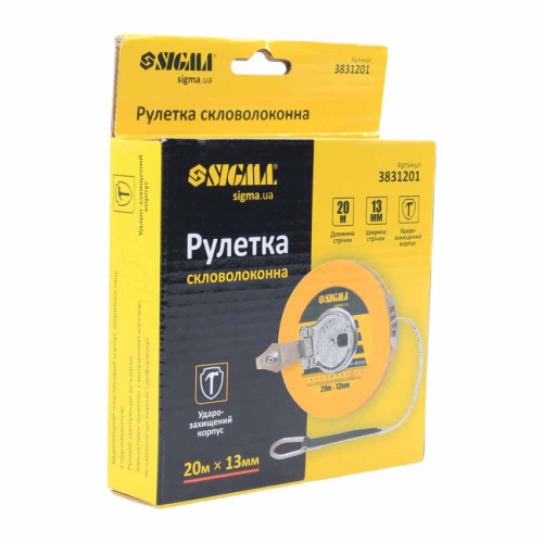 Рулетка скловолокно 20м*13мм Sigma (3831201)