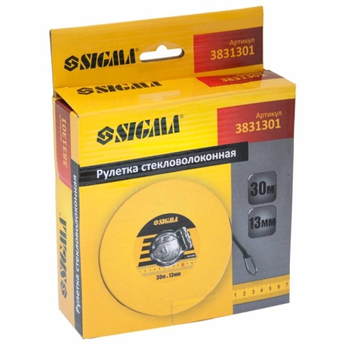 Рулетка скловолокно 30м*13мм Sigma (3831301)