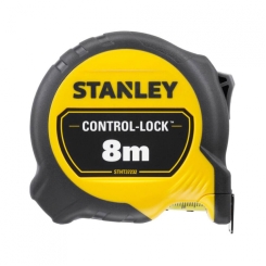 Рулетка вимірювальна CONTROL-LOCK довжиною 8 м, шириною 25 мм, в обгумованому корпусі, з подвійною шкалою STANLEY STHT37232-0
