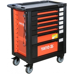 Шафа з інструментами 211 елем., 5 лотків YATO на 4 колесах; 7 ящик; 98х 77х 46,5 см