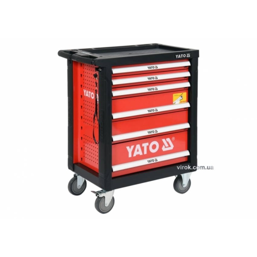 Шафа з інструментами YATO, на колесах, 6 ящиків, 97x 77x 47 см, набір 185 шт.