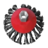 Щітка конусна, 125 мм, M14, пучки крученого дроту, для КШМ, 6500 об/хв INTERTOOL BT-4125