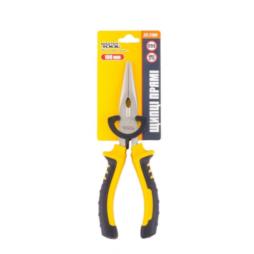 Щипці прямі MASTERTOOL 180 мм С55 HRC 45~50 23-2180
