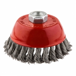 Щітка дротяна чашкова 100 мм x М14, INOX