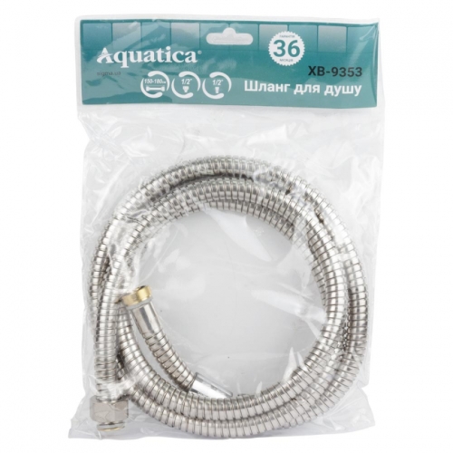 Шланг для душа 1/2" SS розтяжний з підшипником 150-180см AQUATICA XB-9353 (9792040)
