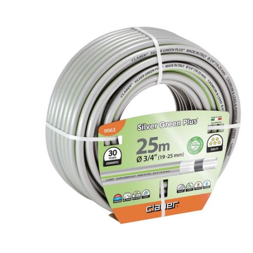 Шланг поливальний 3/4" 25м Silver Green Plus, сірий з салатовою полосою