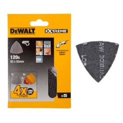 Шліфувальний аркуш DeWALT "EXTREME" для дельтошліфмашин, універсальні 93мм, зерно 120, (5 шт.) DTM3093