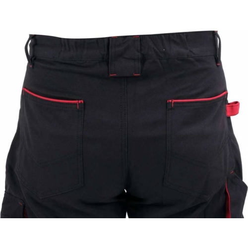 Штани робочі COMFY YATO розмір M, чорно-червоні, 7 кишень, 100% бавовна