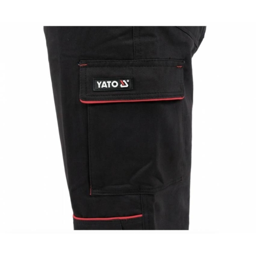 Штани робочі COMFY YATO розмір S, чорно-червоні, 7 кишень, 100% бавовна