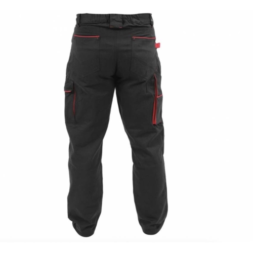 Штани робочі COMFY YATO розмір XXL, чорно-червоні, 7 кишень, 100% бавовна