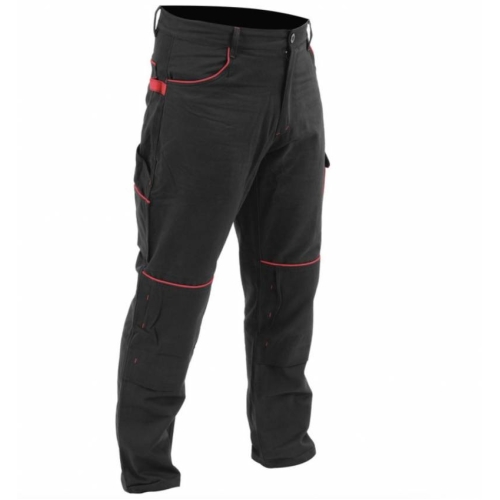 Штани робочі COMFY YATO розмір XXL, чорно-червоні, 7 кишень, 100% бавовна