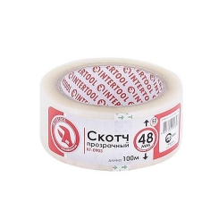 Скотч прозорий, 100 м × 48 мм, 44 мкм INTERTOOL KT-0903