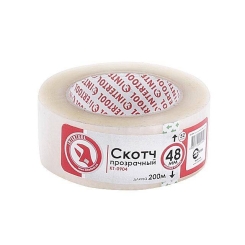 Скотч прозорий, 200 м × 48 мм, 44 мкм INTERTOOL KT-0904