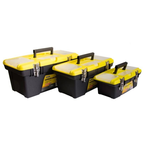 Скриньки для інструменту MASTERTOOL комплект 3 шт 13"+16"+19" знімні органайзери металеві замки (79-2313/2316/2319) 79-2004