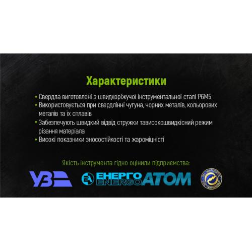 Свердло по металу 12.5мм DIN338 Alloid