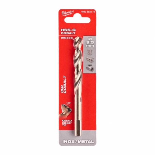 Свердло по металу HSS-Co MILWAUKEE DIN338, Ø9,5мм