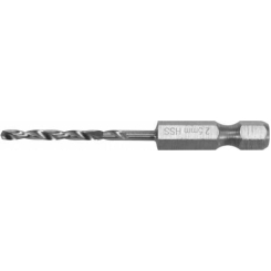 Свердло по металу YATO: HSS6542, Ø=2.5мм, HEX-1/4", l=57/26мм, для нержав., конструкт., ліг.