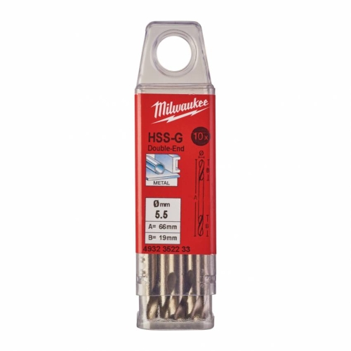 Свердло по металу HSS-G MILWAUKEE DIN1412, Ø5,5мм, двостороннє, (10шт)