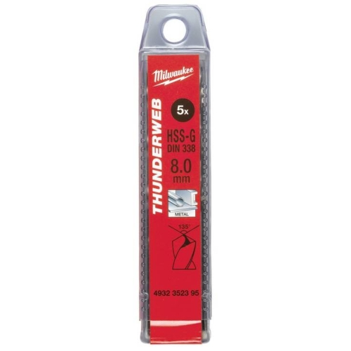Свердло по металу THUNDERWEB HSS-G MILWAUKEE DIN338, Ø10,0x133мм, (5шт)