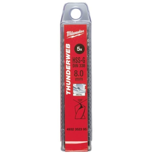 Свердло по металу THUNDERWEB HSS-G MILWAUKEE DIN338, Ø12,0x151мм, (5шт)
