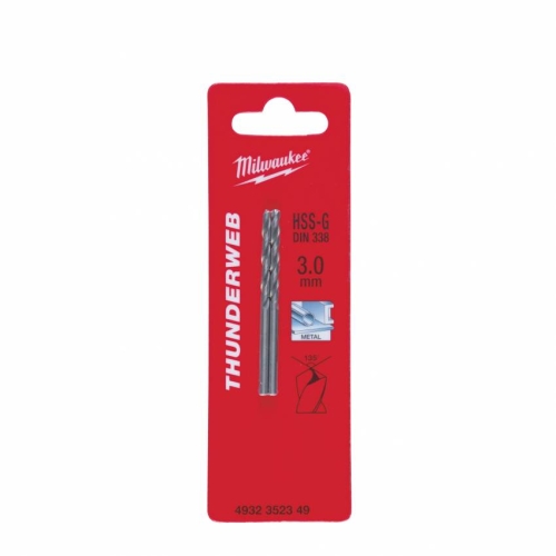 Свердло по металу THUNDERWEB HSS-G MILWAUKEE DIN338, Ø3,0x61мм, (2шт)