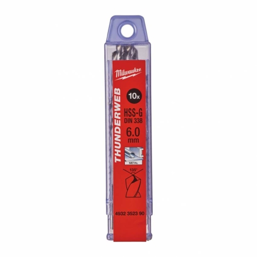 Свердло по металу THUNDERWEB HSS-G MILWAUKEE DIN338, Ø6,0x93мм, (10шт)