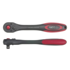 Тріщатка YATO з ручкою покритою пластиком: M=1/4"(6,3 мм), L=144 мм [12/48/96], шт