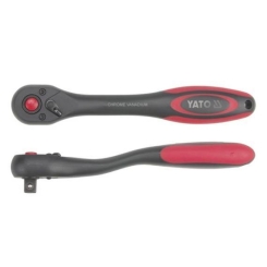 Тріщатка YATO з вигнутою ручкою покритою пластиком, M=1/4"(6,3 мм), L=144 мм [12/48/96], шт