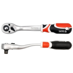 Тріщатка з шарніром та вигнутою ручкою YATO, M=1/2"(12,7 мм), L=255 мм [6/24]