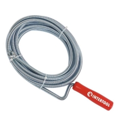 Трос для чищення труб, 9 мм × 10 м, пробивний наконечник INTERTOOL HP-1007