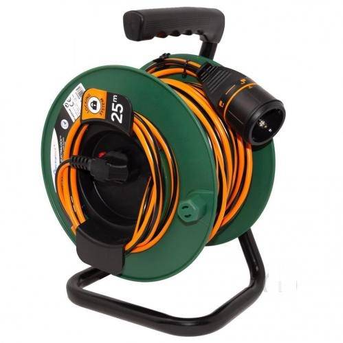 Подовжувач на котушці Electraline Electralock 3x1 мм із заземленням 1 гн. чорний з помаранчевим 25 м 49237