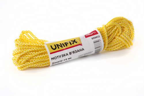 Мотузка в'язана 5мм, 15м асорті UNIFIX