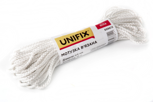 Мотузка в'язана 6мм, 15м біла UNIFIX