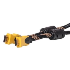 Відео кабель PowerPlant HDMI - HDMI, 5м, позолочені конектори, 1.3V, Nylon, Double ferrites